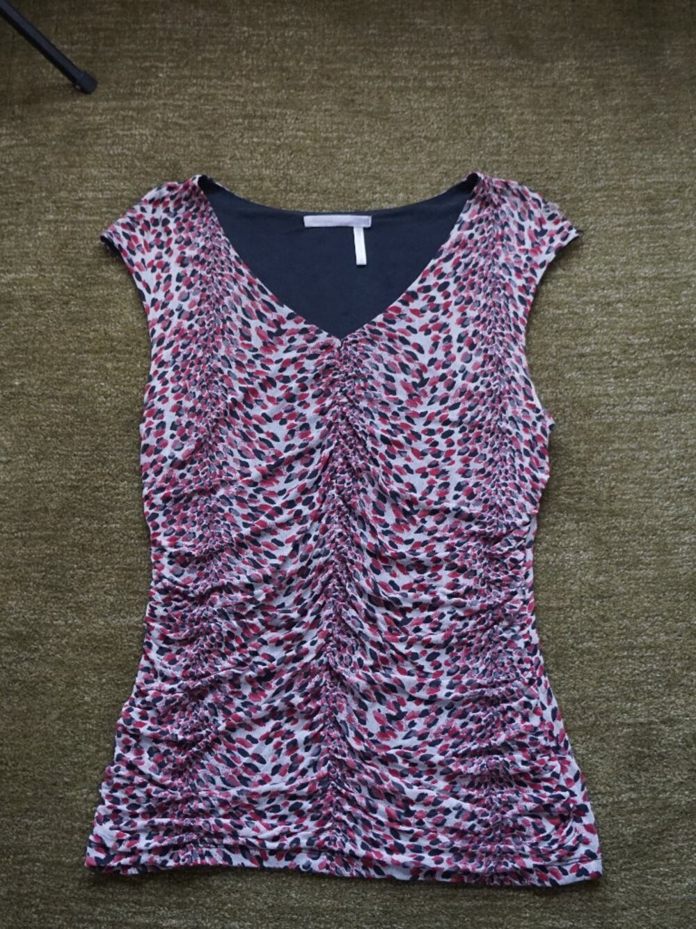 Vintage Y2K Classiques Entier Abstract Print 100% Silk Top